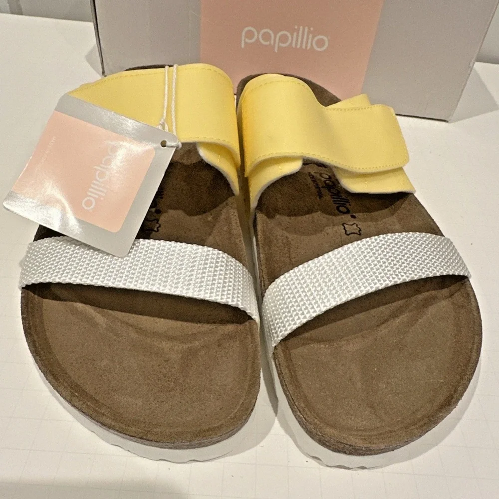 Birkenstock Size EU 43 M10W12 Papillio Clara Pap Sandal Pastel Yellow Narrow Fit